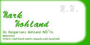 mark wohland business card